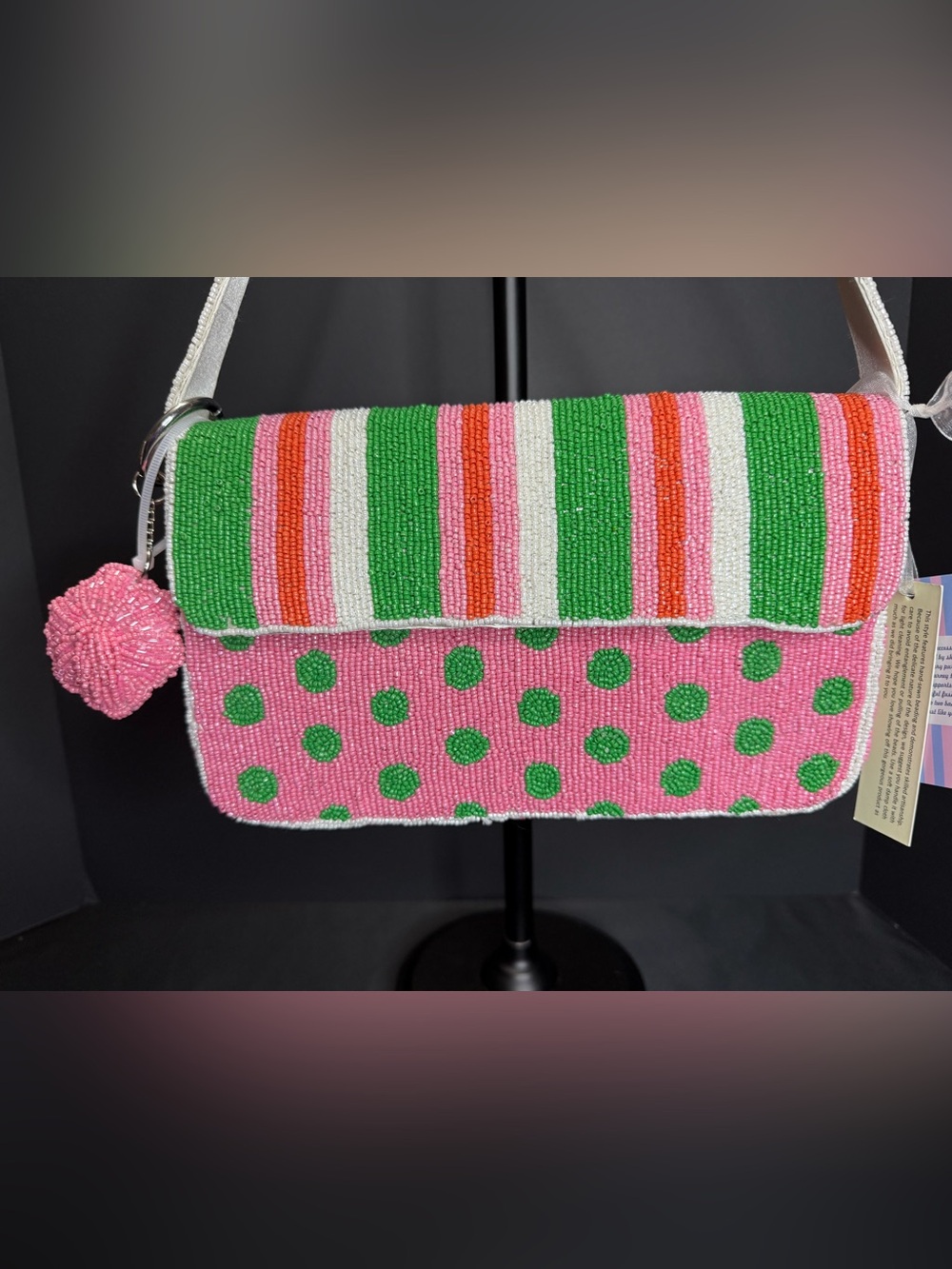 New Viral Beaded Purse Bag Made in India Summer Resort Novelty Dots Stripes